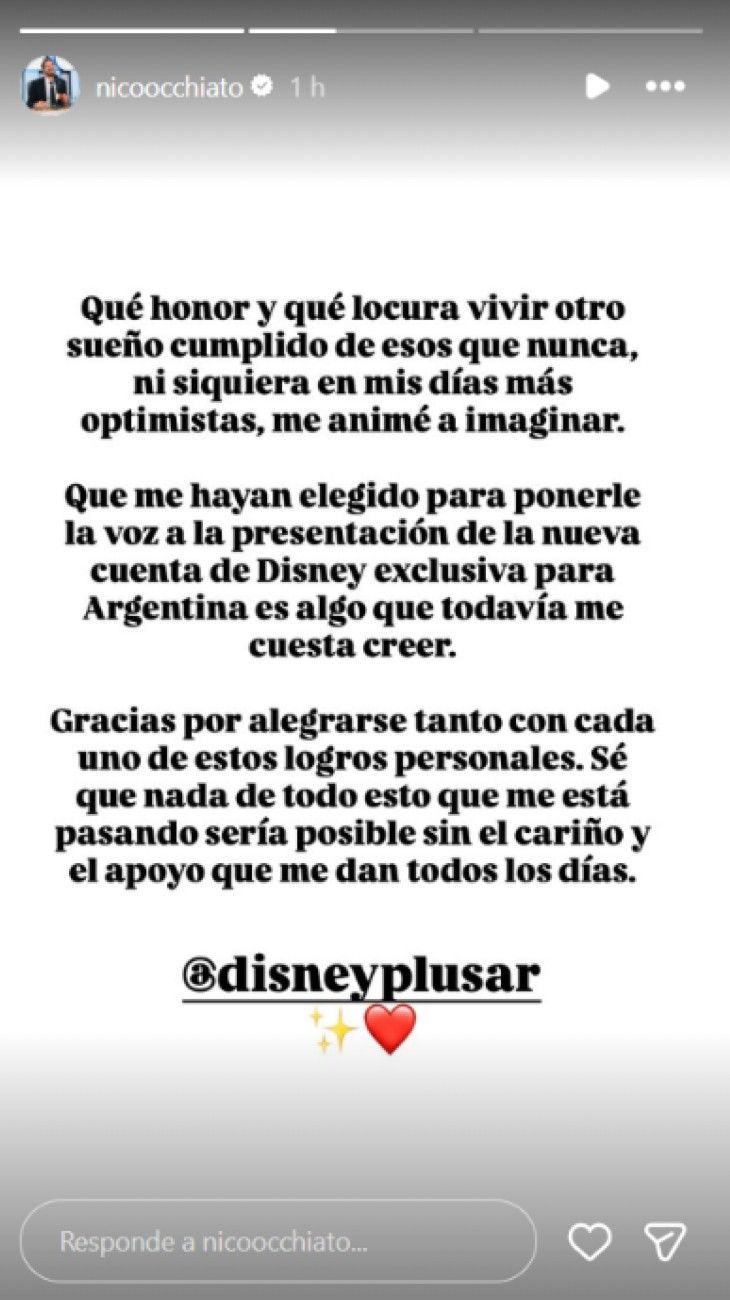 La emoción de Nico Occhiato