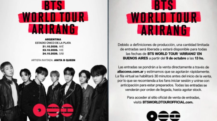 Entradas para ver a BTS en Argentina