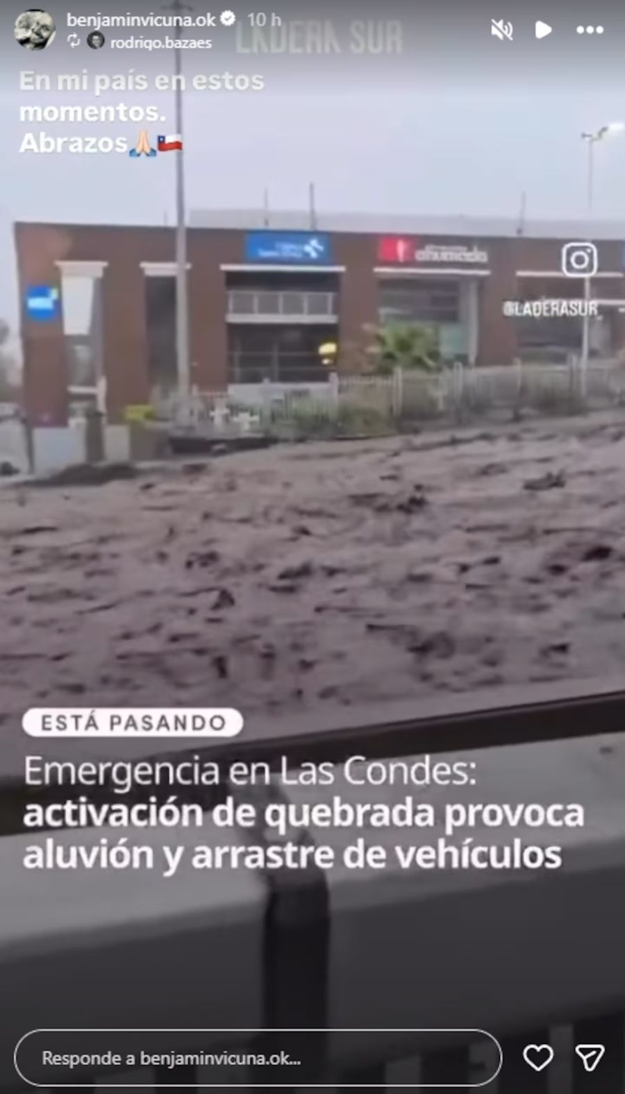 Benjamín Vicuña sobre el aluvión en Chile