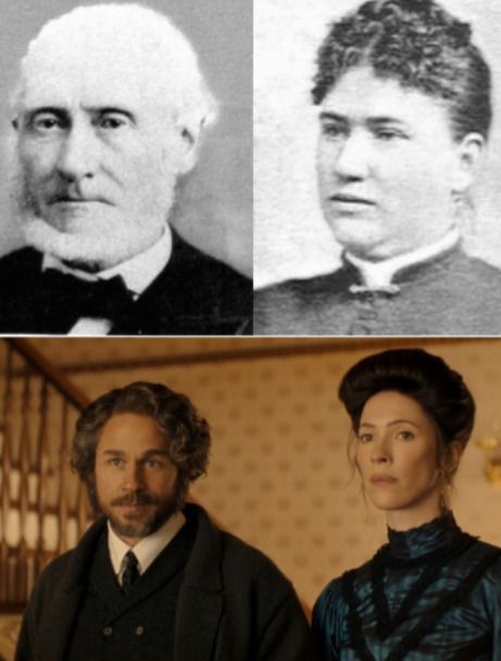 Arriba los Andrew y Abby Borden reales, abajo los actores que los interpretan en Monster