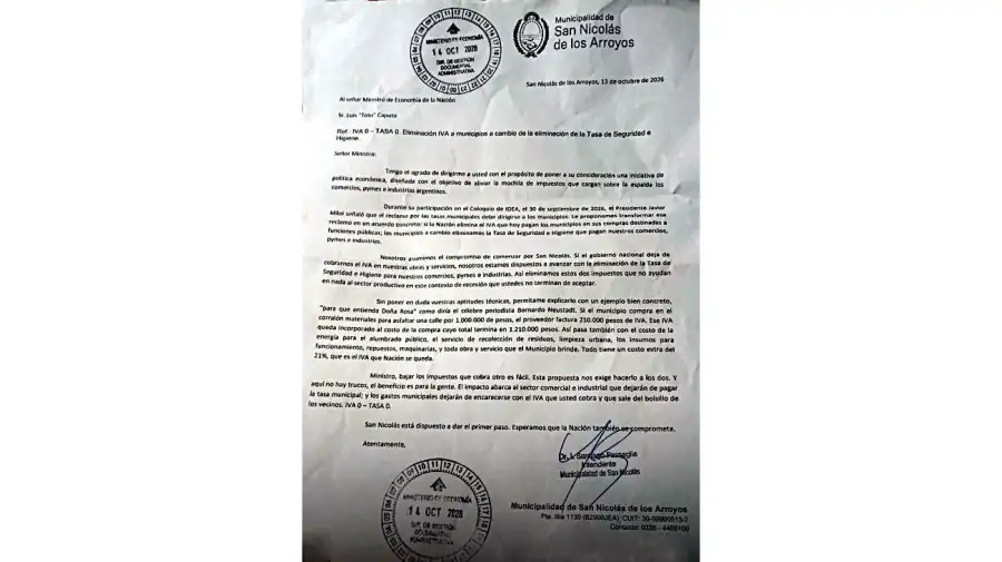 Carta de Santiago Passaglia a Luis Caputo 14102026
