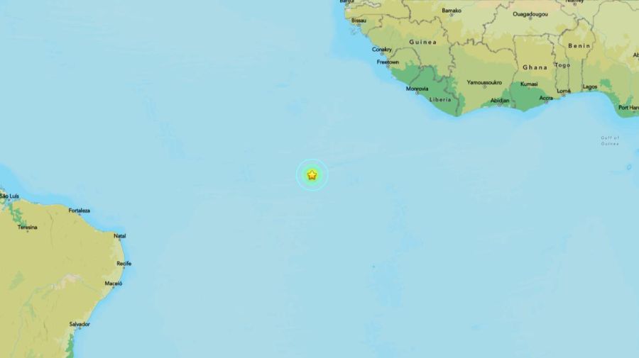 Dos fuertes sismos de magnitud 6.7 y 6.8 se registraron en el océano Atlántico