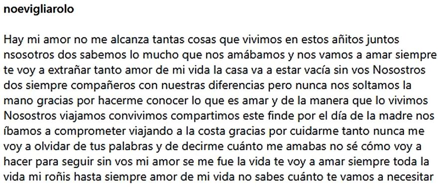 Jorge “Roña” Castro y su pareja, Noelia Vigliarolo