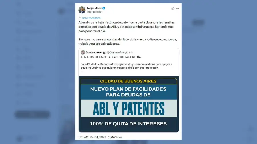 Posteo Jorge Macri