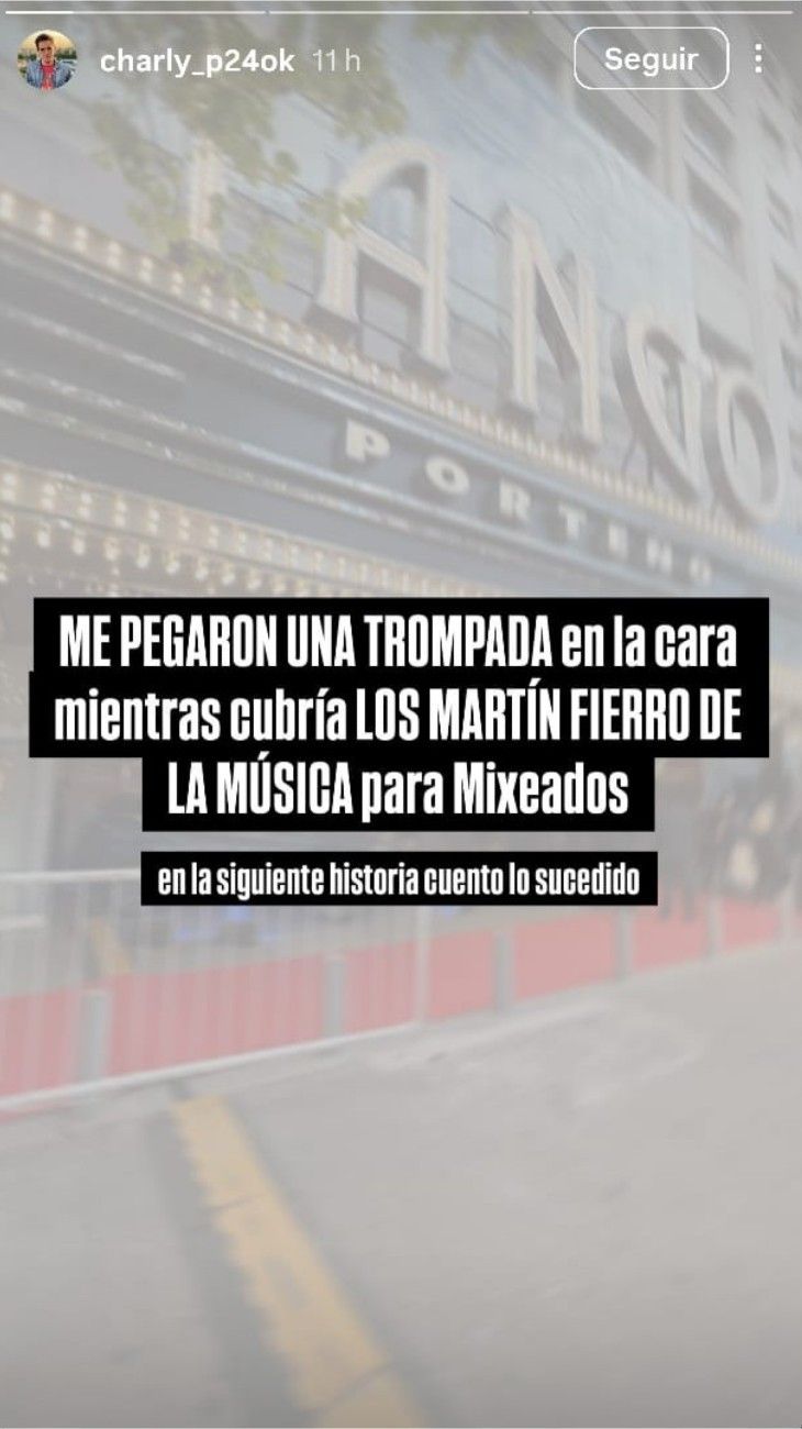 Agredieron a un periodista en los Martín Fierro de la Música