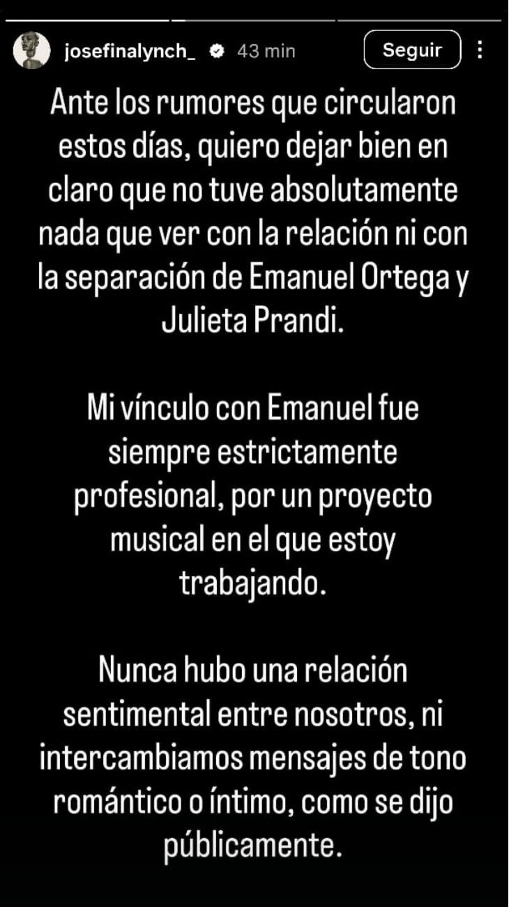 Josefina Lynch rompió el silencio