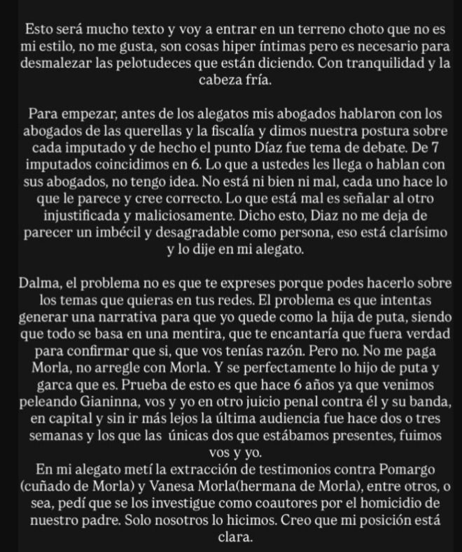 el duro descargo de Jana Maradona tras la polémica crítica de su hermana Dalma