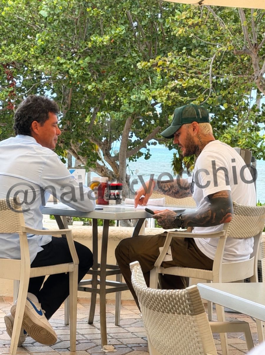 Mauro Icardi reunido con Rodolfo Lamboglia, exproductor de la China Suárez