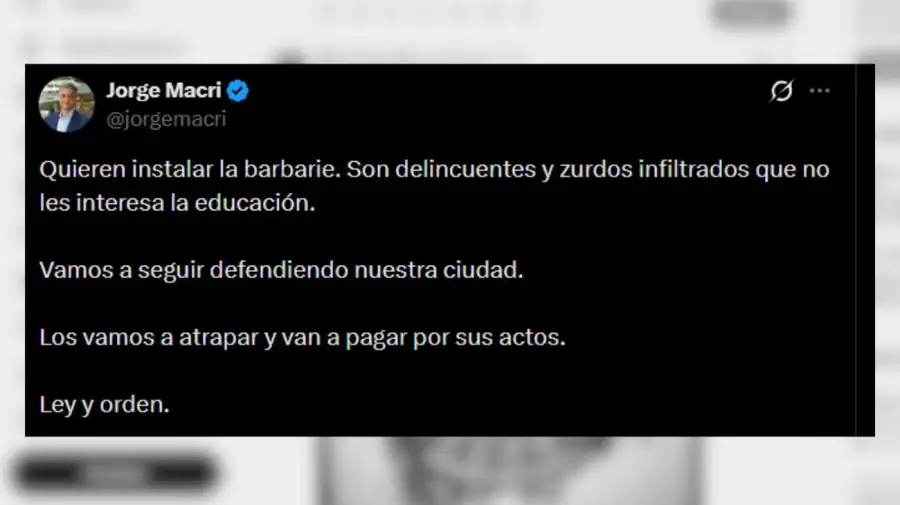 Posteo Jorge Macri marcha universitaria