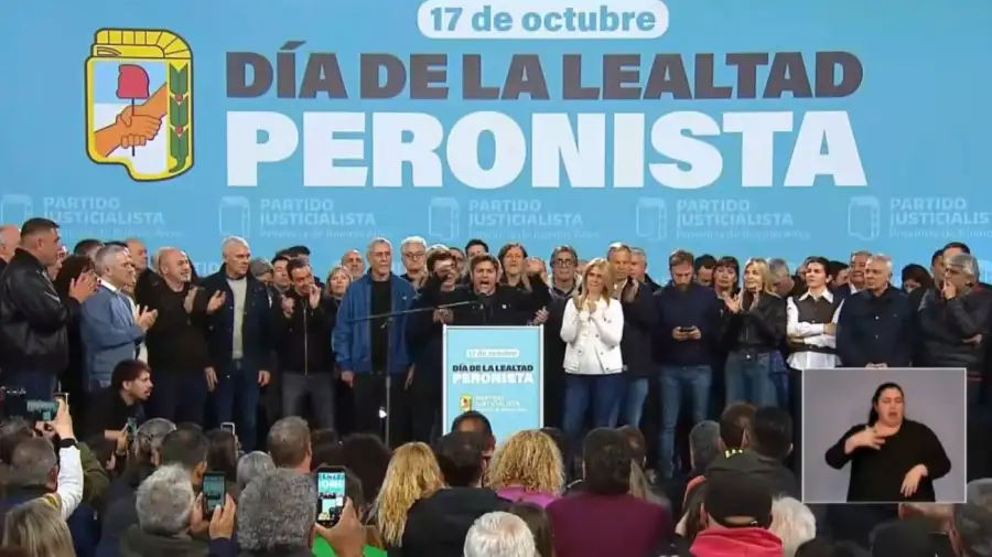 Axel Kicillof en el acto por el 17 de octubre