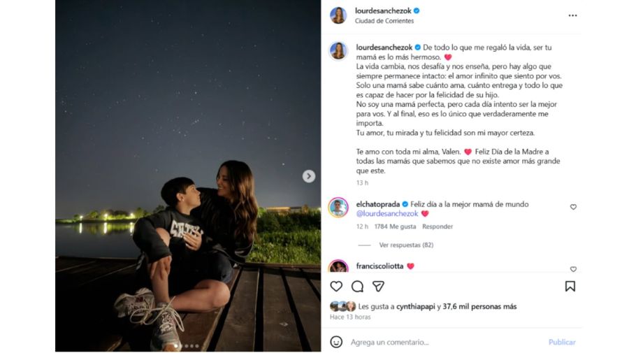 El mensaje del Chato Prada a Lourdes Sánchez