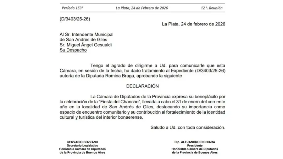 La Fiesta del Chancho, en San Andrés de Giles, también recibió su beneplácito por parte de los legisladores bonaerenses