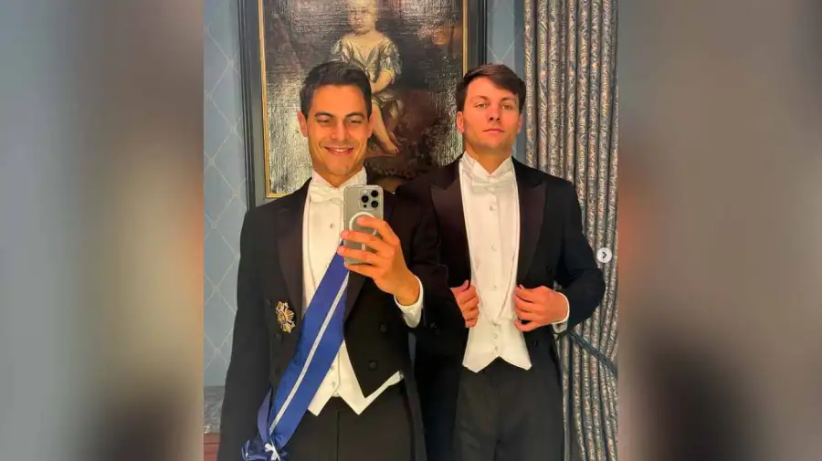 El primer ministro neerlandés, Rob Jetten y su pareja, el argentino Nicolás Keenan
