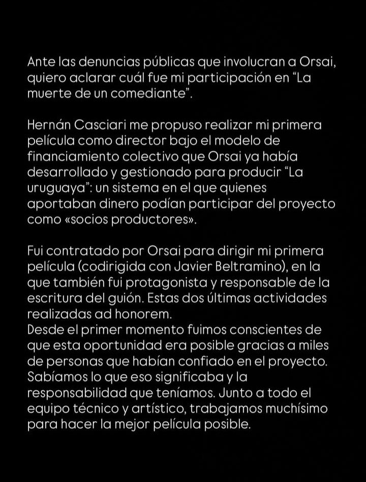 Comunicado de Diego Peretti