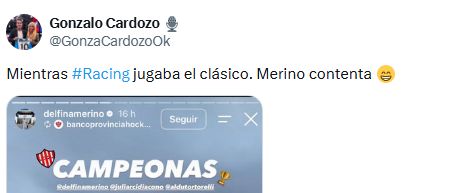 Gonzalo Cardozo y la dirigencia de Racing