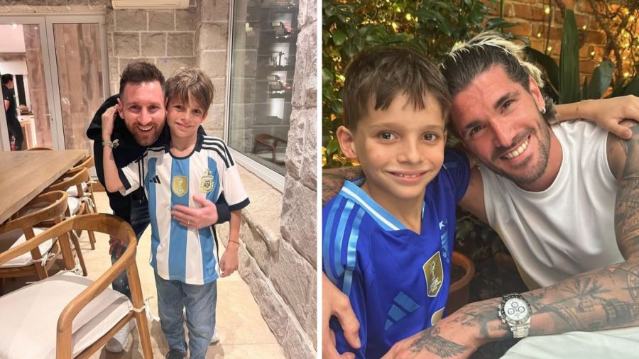 Lolo, el hijo de Marcelo Tinelli con Lionel Messi y Rodrigo De Paul