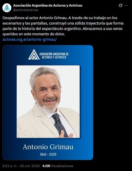 Murió Antonio Grimau