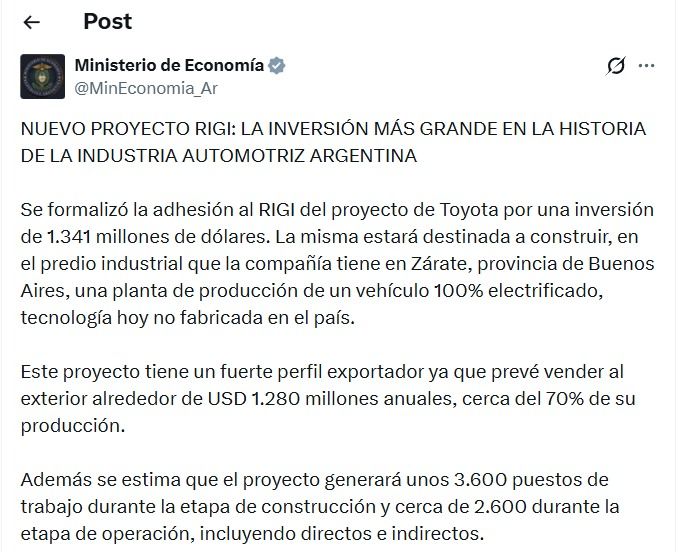 Nuevo RIGI oficializado de Toyota