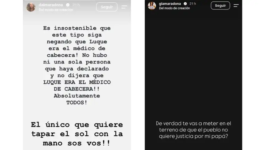 Posteo Dalma y Gianina Maradona