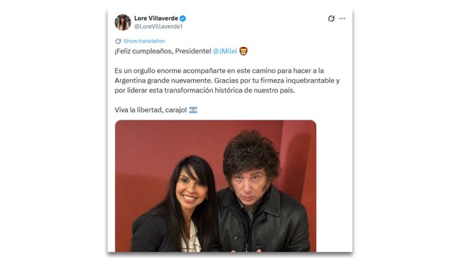 Posteos - Saludos por cumpleaños a Javier Milei