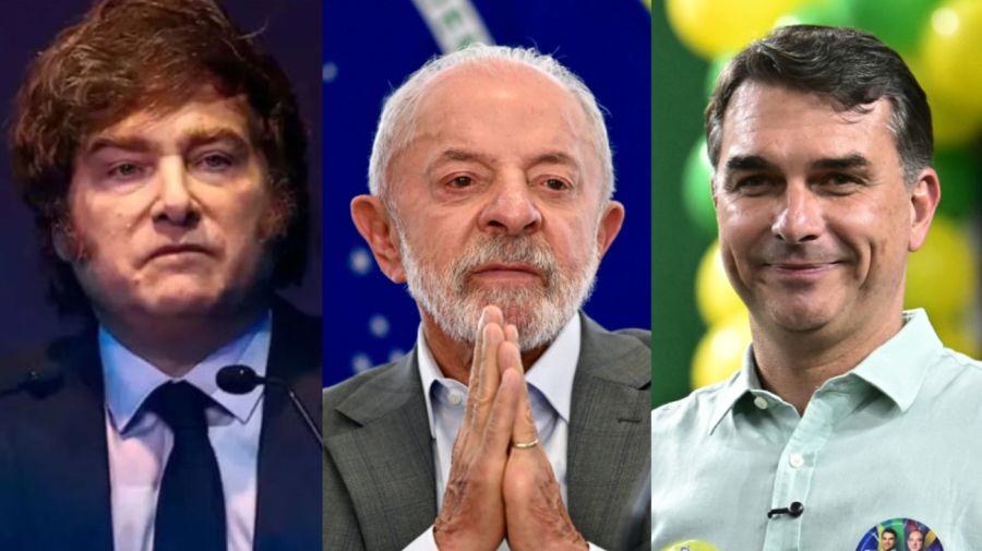 Javier Milei, Lula Da Silva y Flavio Bolsonaro