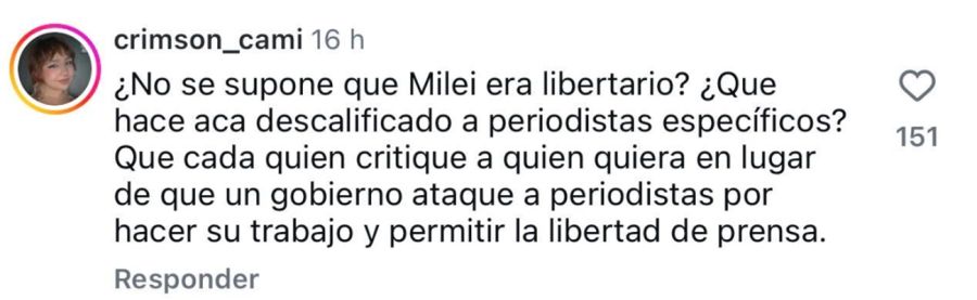 Agunas de las reacciones a los insultos de Milei a periodistas.