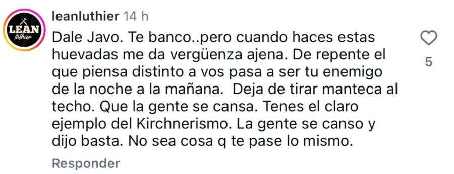 Agunas de las reacciones a los insultos de Milei a periodistas.
