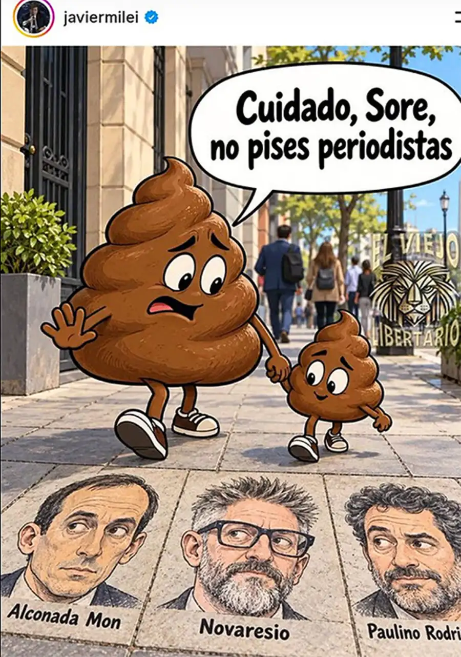 Enésimo ataque de Javier Milei a los periodistas.