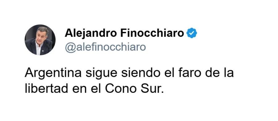 Alejandro Finocchiaro tweet