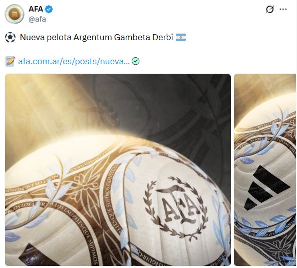 Nueva pelota Argentum Gambeta Derbi