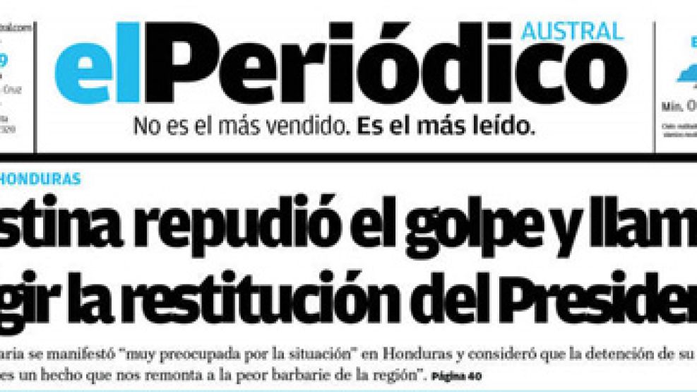 "Periódico Austral" elogió a Cristina.