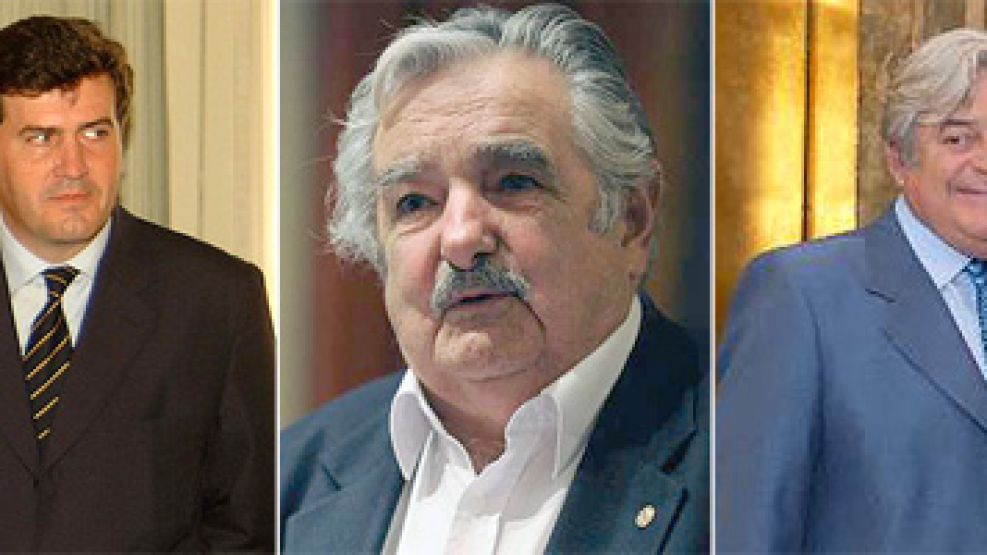 Mujica (centro) aventaja a Lacalle (der) y a Bordaberry (izq).