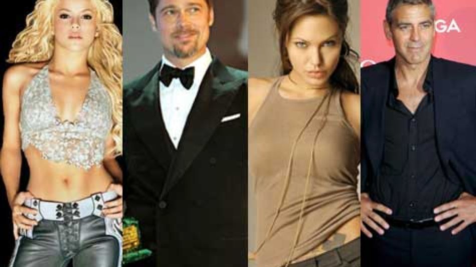 Shakira, Brad Pitt, Angelina Jolie, George Clooney