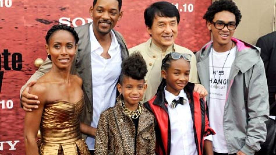 Will Smith, su familia, y Jackie Chan