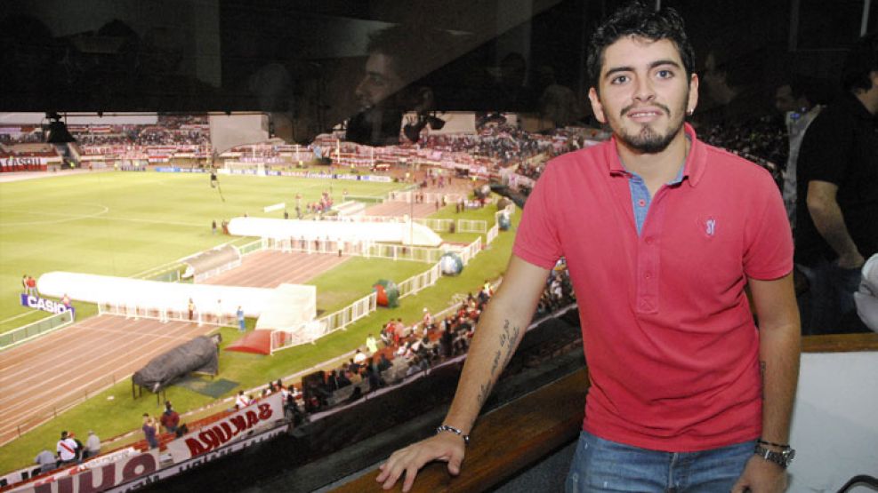 Diego Maradona Jr. durante su última visita a la Argentina, en 2008, asistió a ver un partido de River.