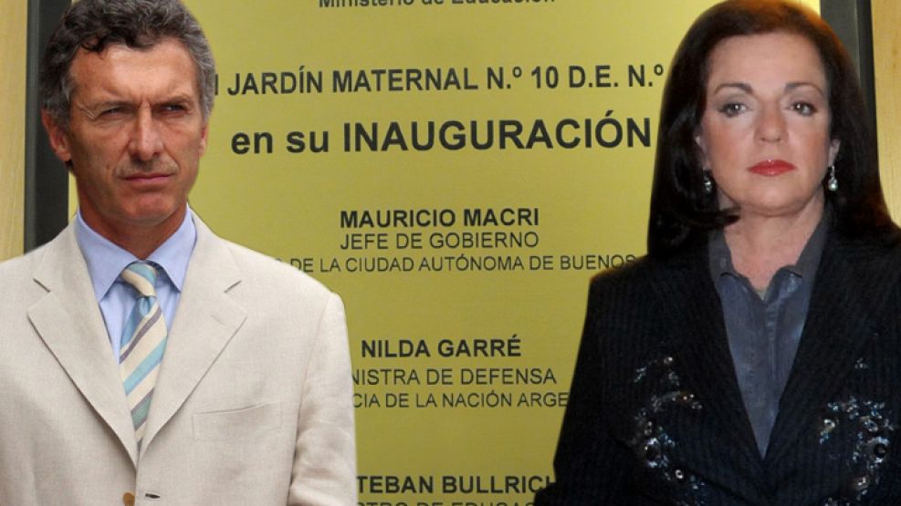 Problemas de cartel entre Nilda Garré y Mauricio Macri. 