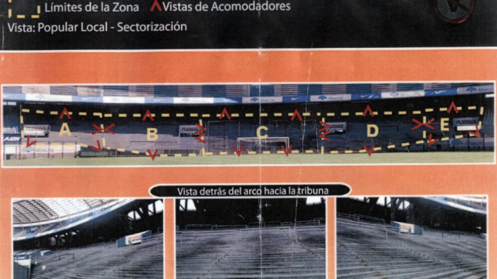 El plan de HUA: donde quieren que se ubiquen los barras "acomodadores" en los estadios.
