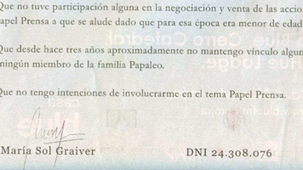 La solicitada apareció esta mañana en la página 11 del diario La Nación.