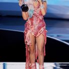 Lady Gaga con su vestido de carne cruda