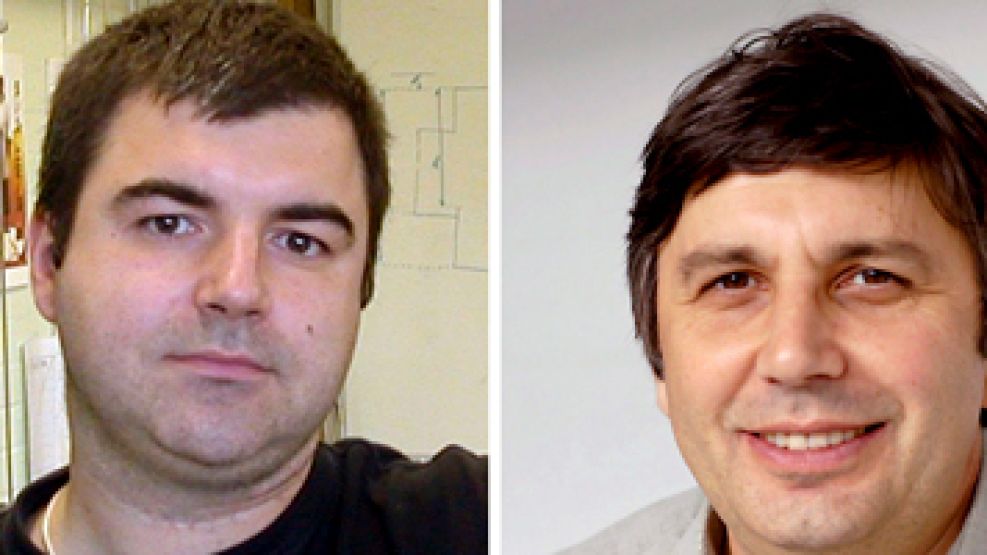 Los físicos Konstantin Novoselov y Andre Geim, ganadores del Premio Nobel de Física 2010.