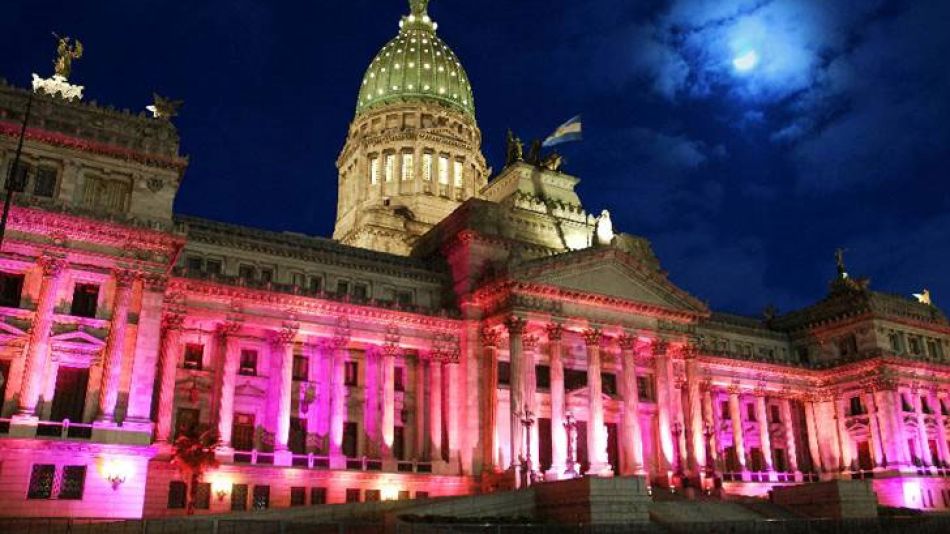 En 2008, el Congreso se tiñó de rosa para concientizar sobre el cáncer de mama.