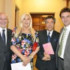 El vicepresidente 1ero de la Legislatura, Oscar Moscariello; Susana Giménez, Daniel Mañas  y el Diputado Avelino Tamargo