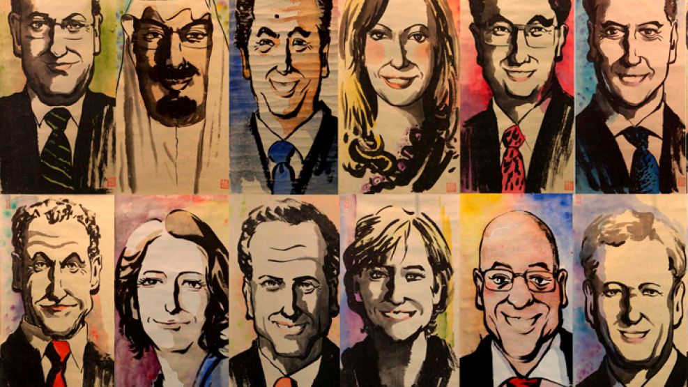 Caricatura de los jefes de Estado de los países del G20 que se reunen en Seúl. Cristina Fernández fue pintada como rubia.