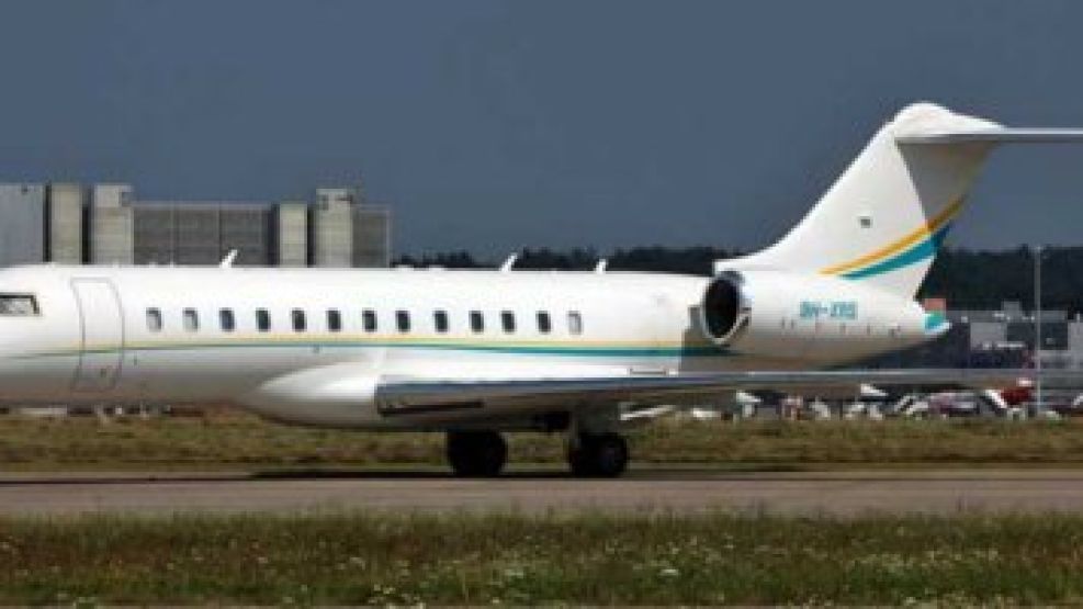 El lujoso Bombardier Global 9H-XRS que trasladó a Cristina.