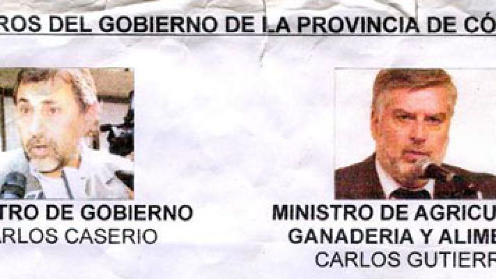 El nombre y la foto de cada ministro que fue enviado a la Policía caminera cordobesa para que nos los controlen y les labren infracciones de tránsito.