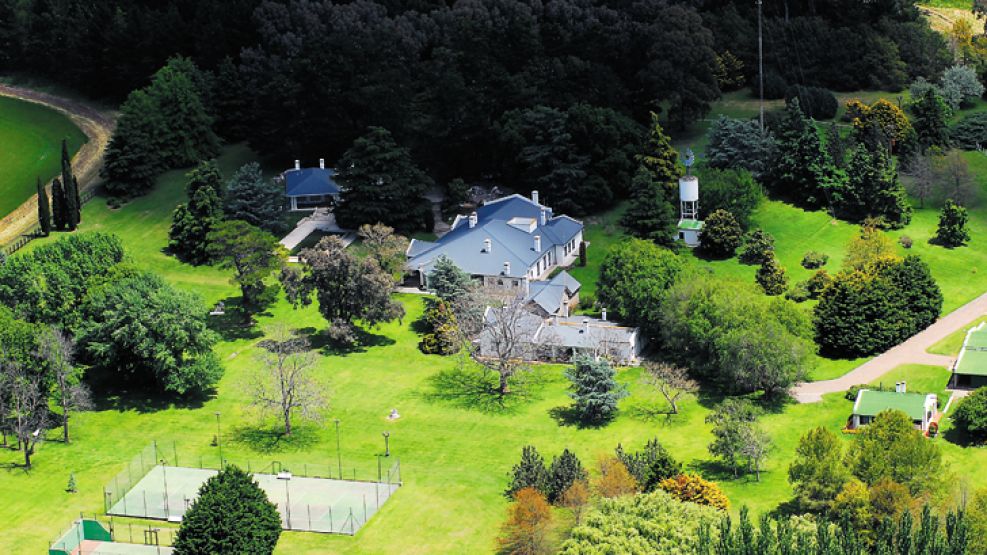 Vista aérea del casco de la estancia que Jorge Blanco Villegas tiene en Tandil y en donde su sobrino Mauricio Macri se casará con Juliana Awada. 