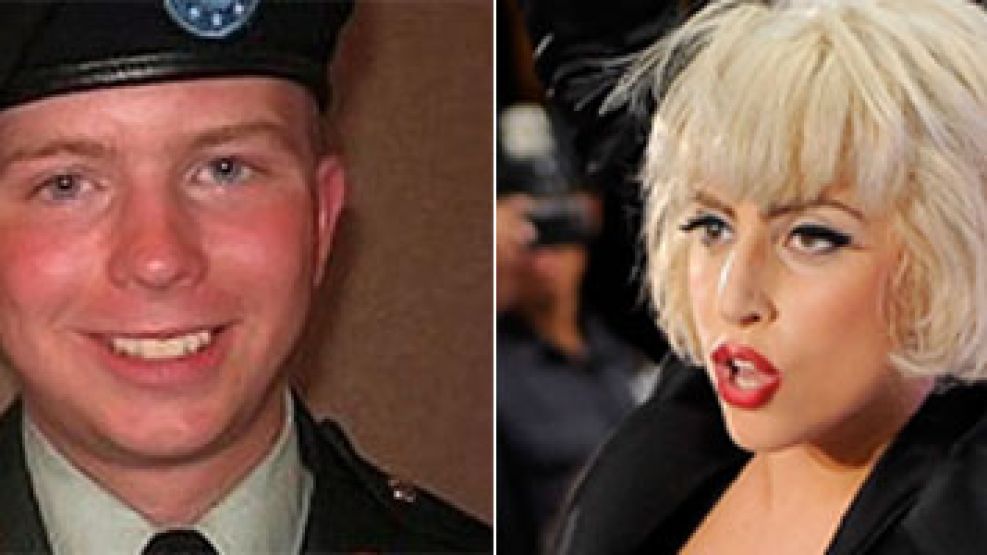 Bradley Mannig y Lady Gaga . El soldado tiene 23 años y está en prisión por filtrar información diplomática de EE.UU.