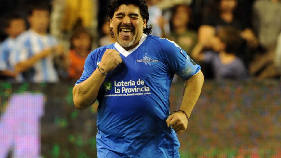 Diego Maradona en el Indoor Show, anoche