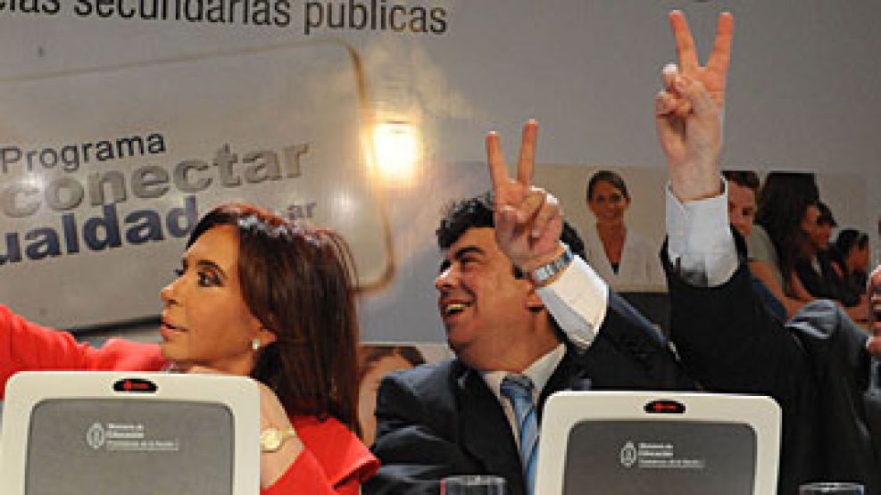 La presidenta Cristina Kirchner y su ministro de Economía, Amado Boudou.