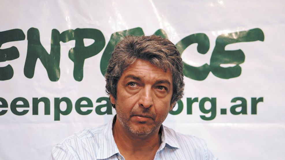 Ricardo Darín, durante una rueda de prensa con Greenpeace. Ni el reclamo del actor más famoso del país puede con la usina en Santa Cruz.